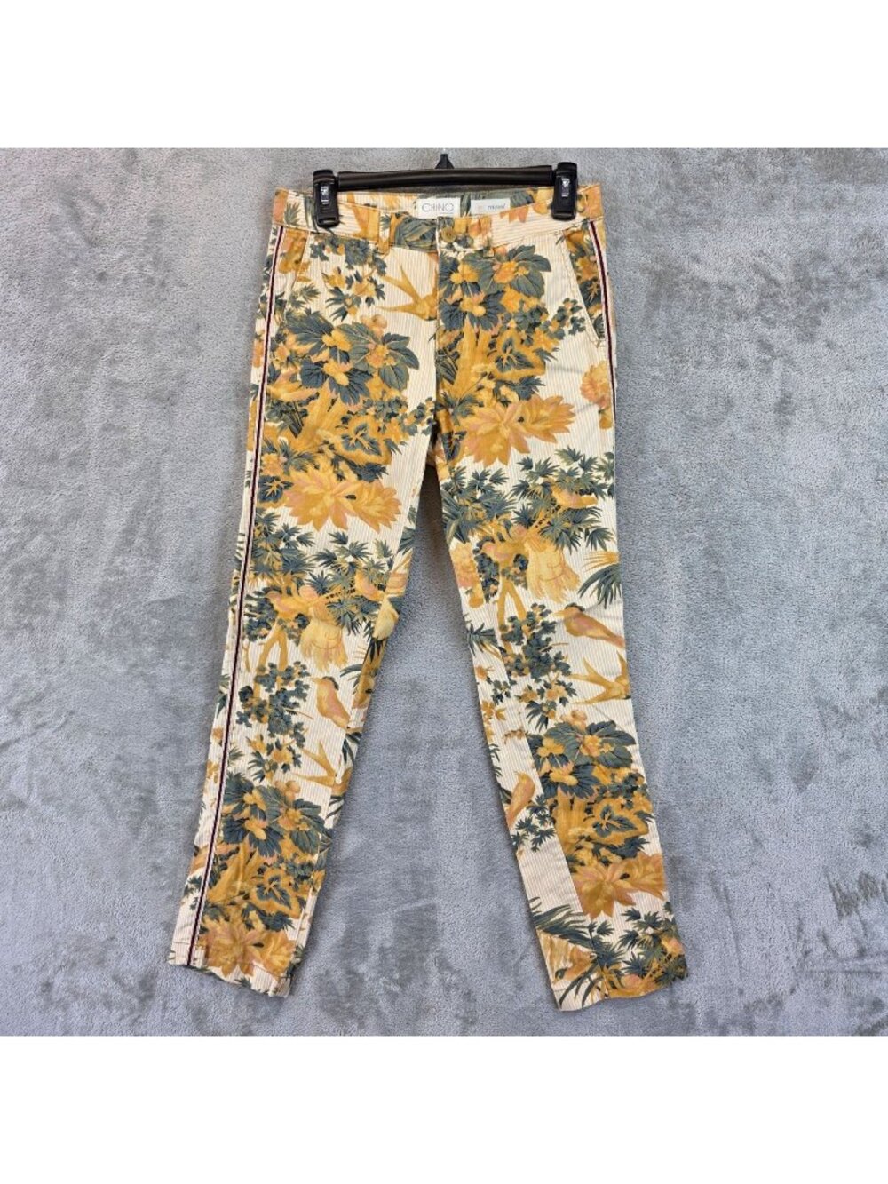Anthropologie Chino Pants Womens Size 26 Multicolor Floral Print Twill Stretch